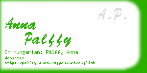 anna palffy business card